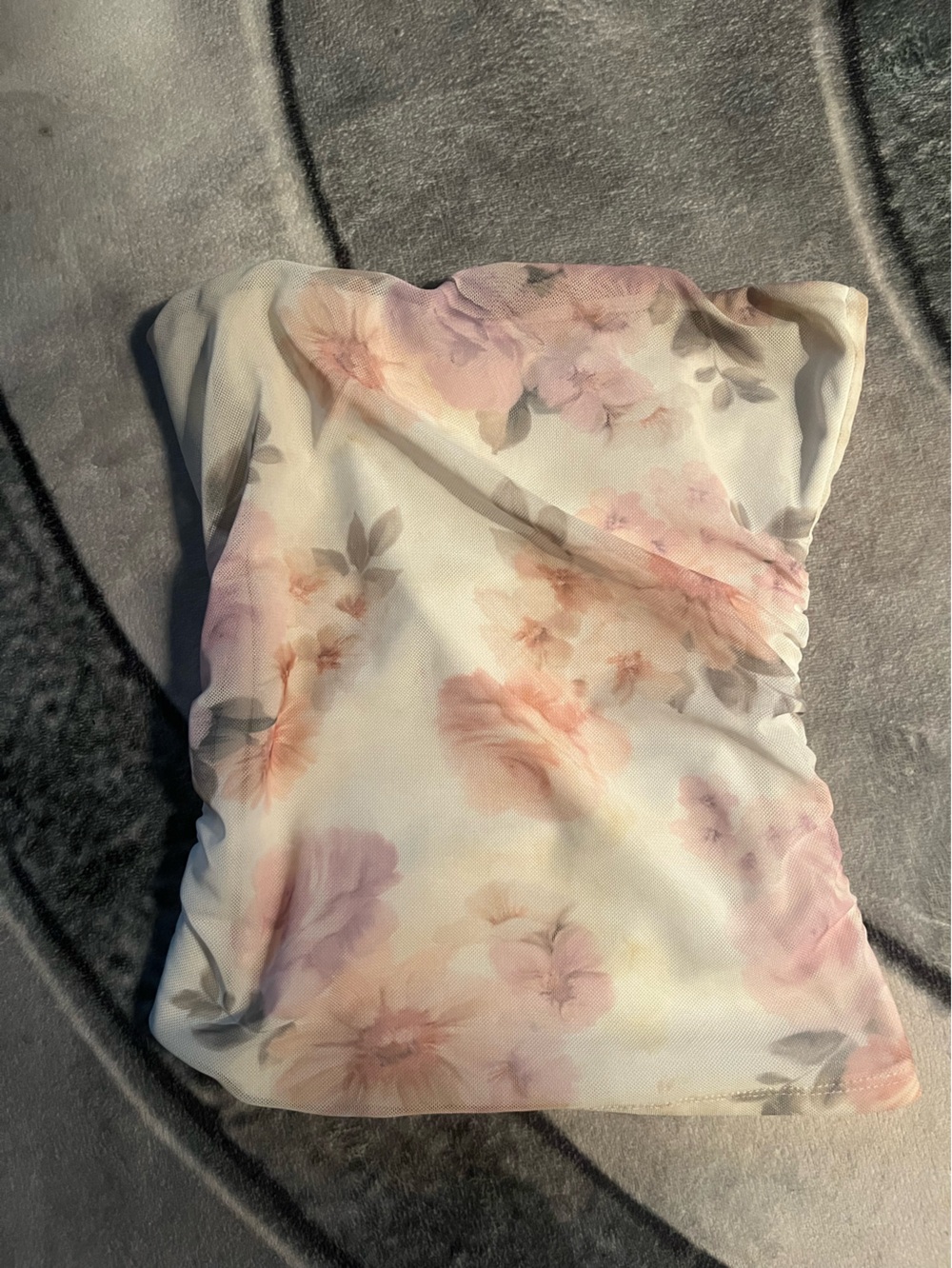 Garage Floral Strapless Camisole in Ivory and Blush